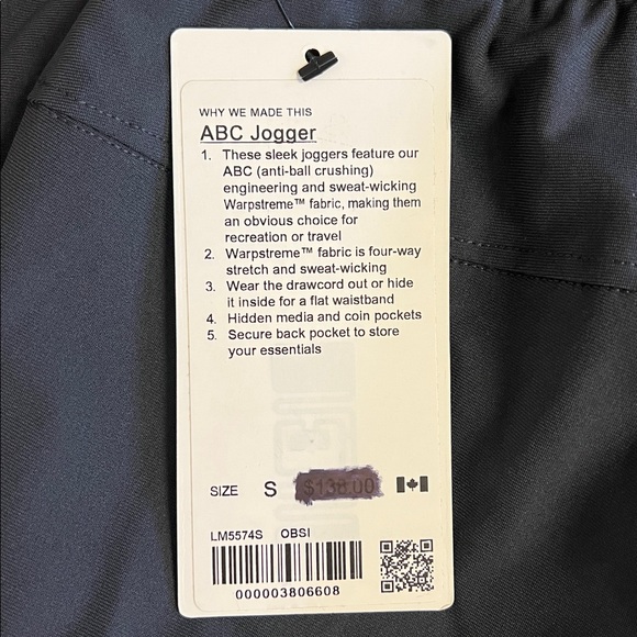 NWT Lululemon ABC Jogger 31” Obsidian - Picture 5 of 7